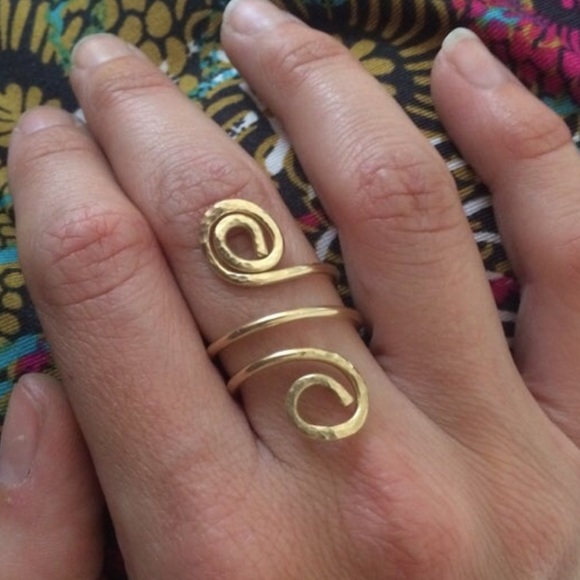 Jewelry de Terre Jewelry - Size 8 Handcrafted Copper or Brass Wrap ring